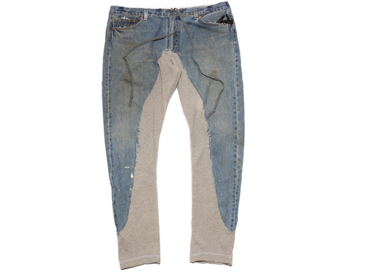 Greg Lauren 50/50 Slim Lounge Pants in Medium Blue