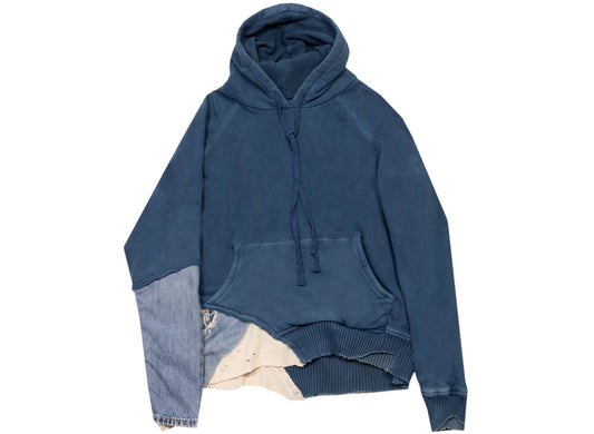 Greg Lauren Fragment Hoodie in Medium Blue