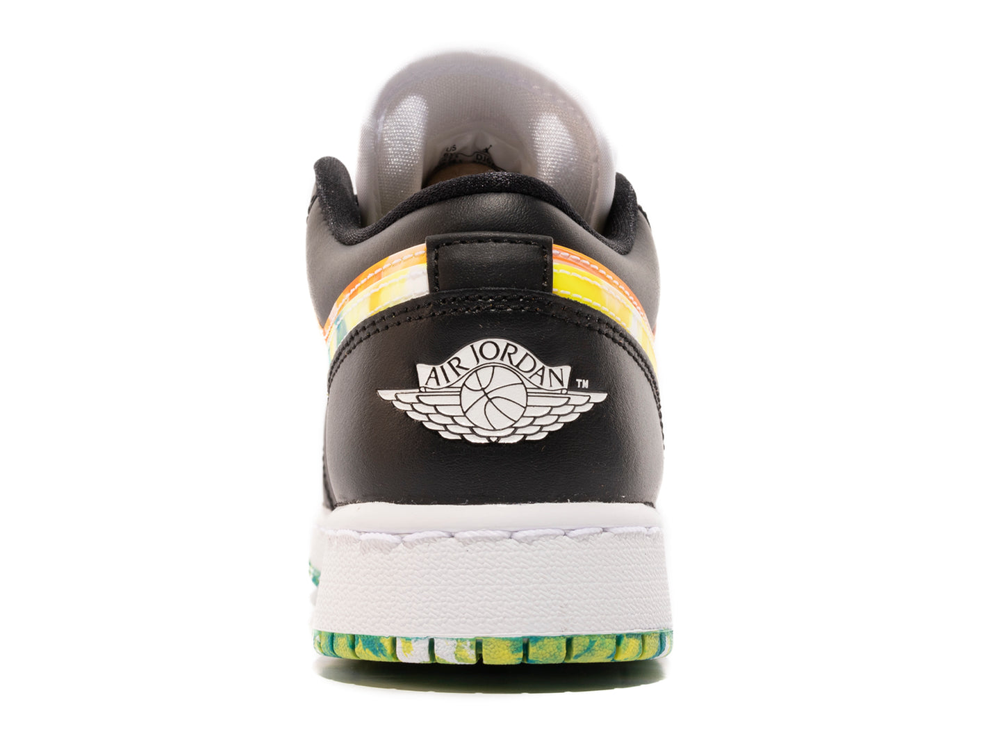 GS Air Jordan 1 Low SE in Black / White / Team Orange / Kumquat - view 2
