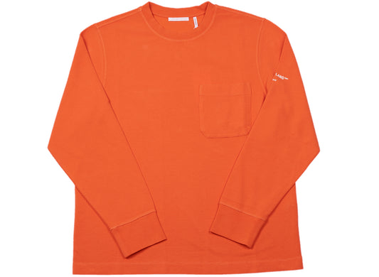 Helmut Lang Waffle Long Sleeve Tee in Industrial Orange