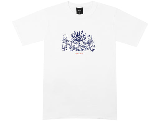 HUF x PBR Safe and Sane S/S Tee in White