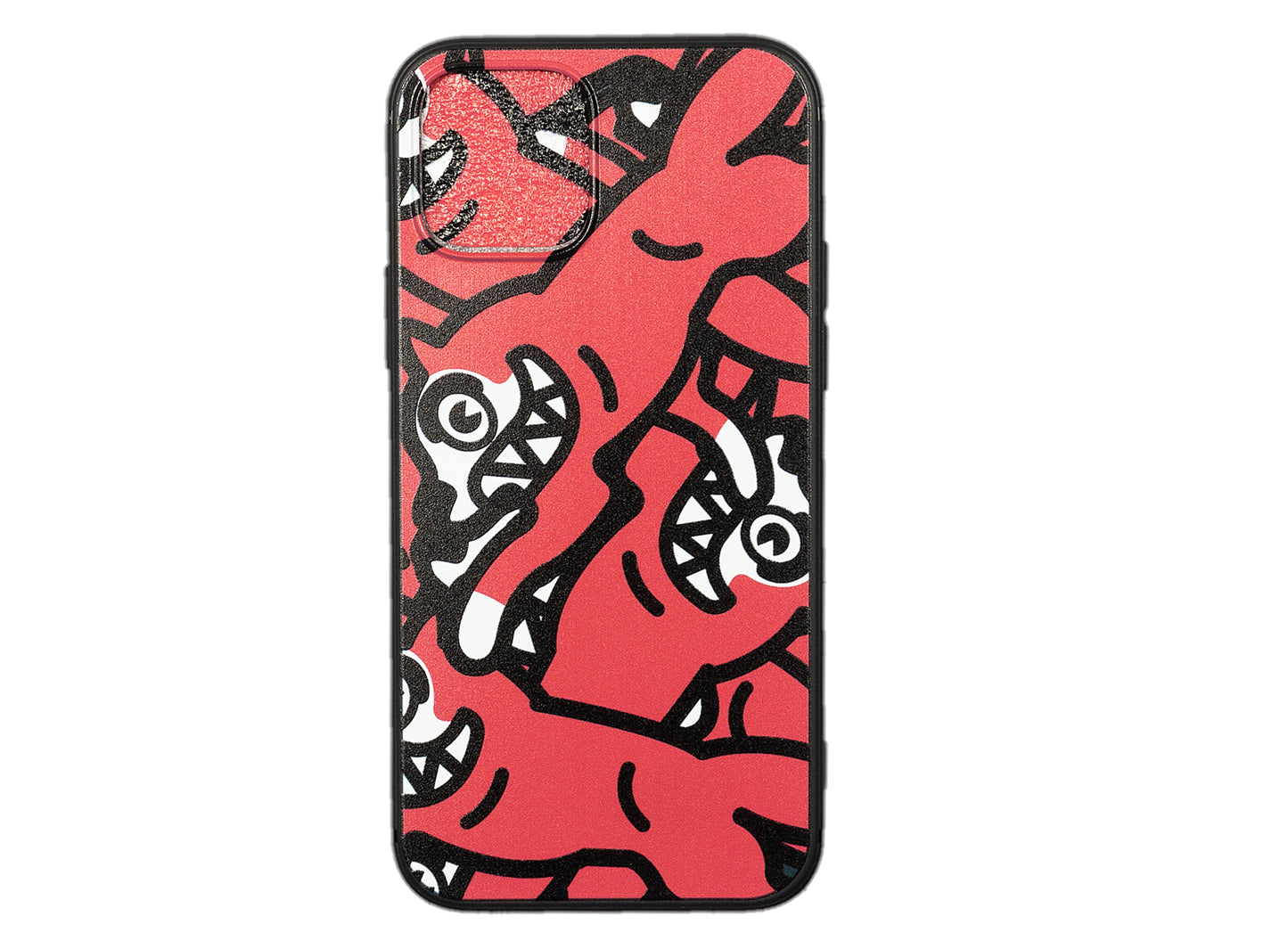 Ice Cream Dog Pile iPhone Case in Black / Tomato