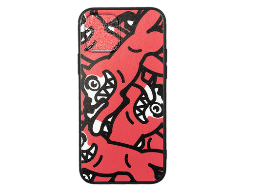 Ice Cream Dog Pile iPhone Case in Black / Tomato