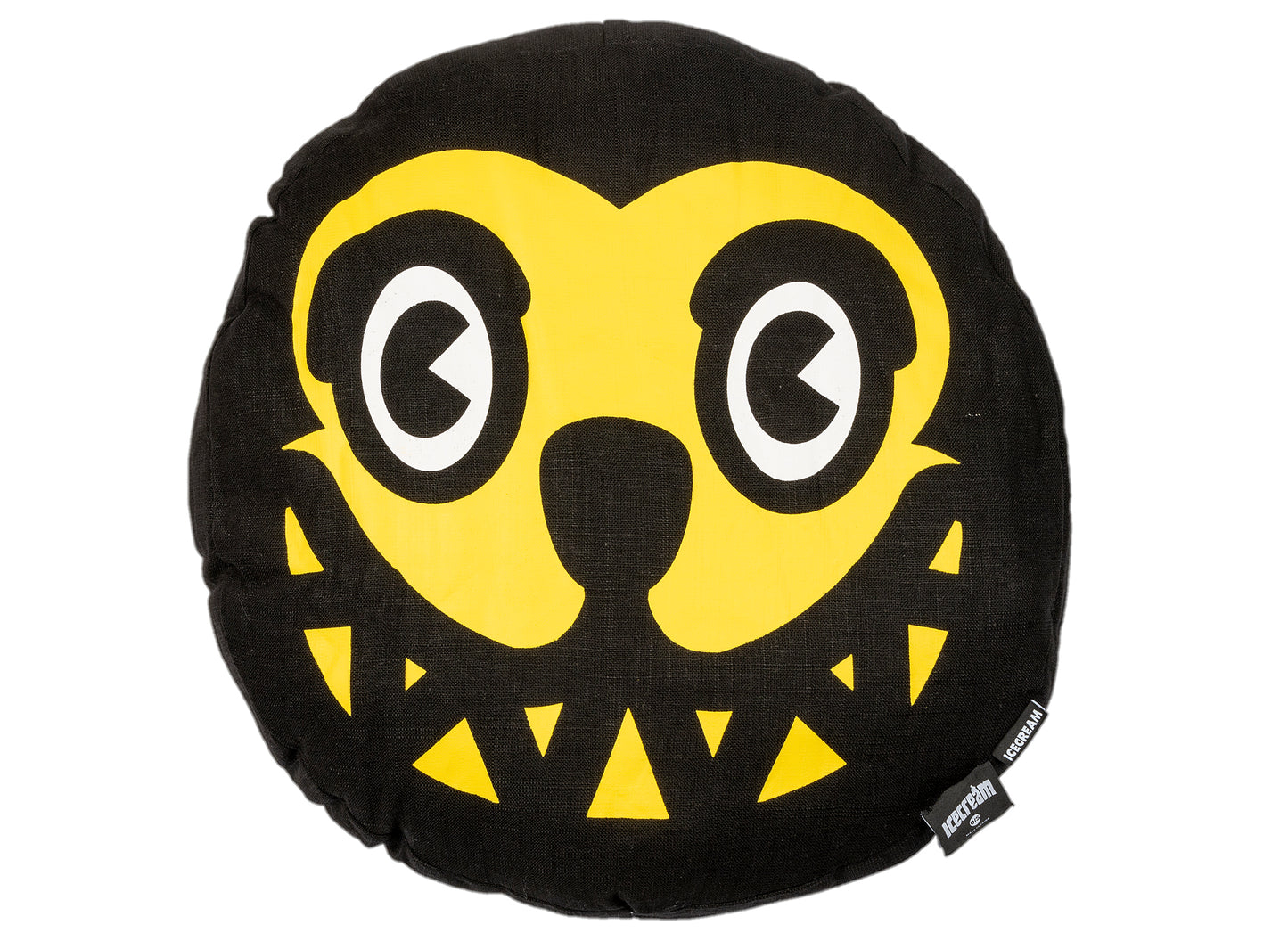 Ice Cream Grin Printed Pillow in Mimosa