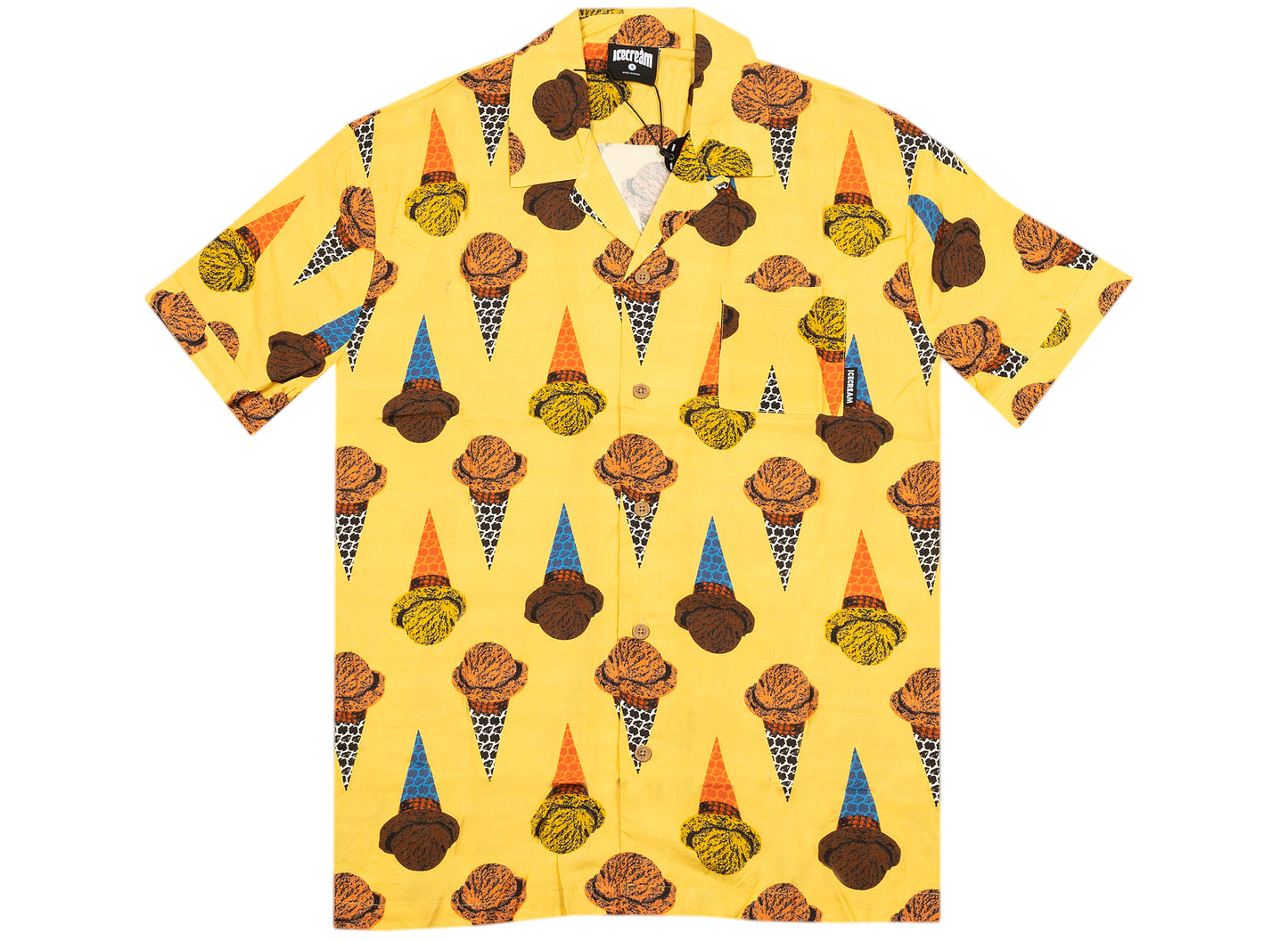 Ice Cream Mellow Yellow Kurzarmhemd aus Webstoff