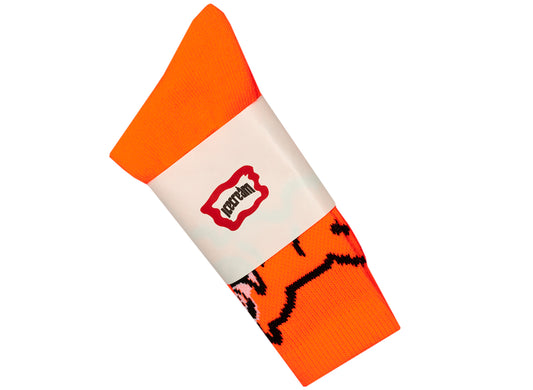 Ice Cream Socks in Neon Red