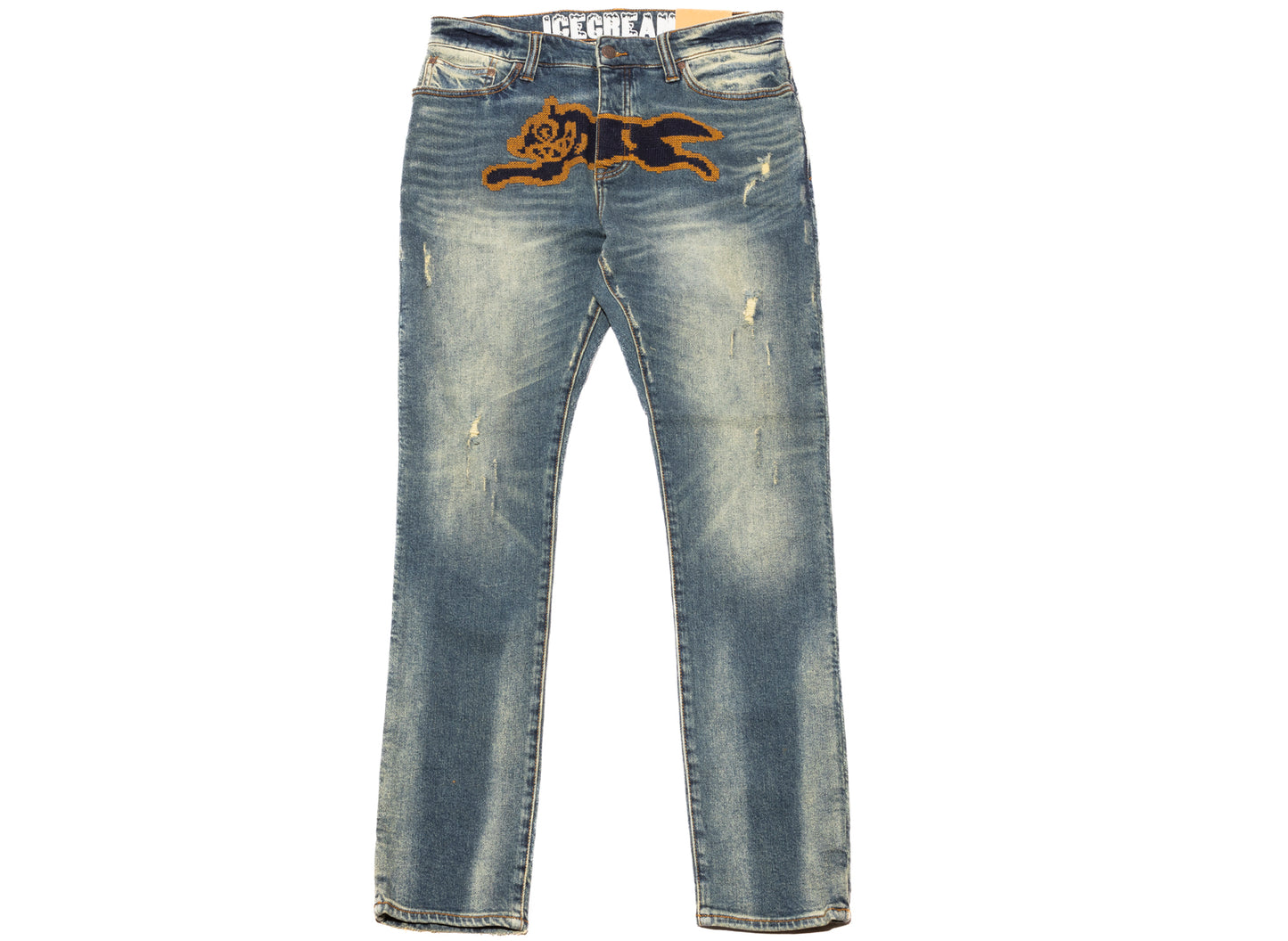 Ice Cream Stitch Jeans in Custard