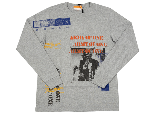 INDVLST Hand Printed Army of One Long Sleeve in Grey