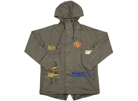 INDVLST Hand Printed Army of One M65 Jacket in Olive