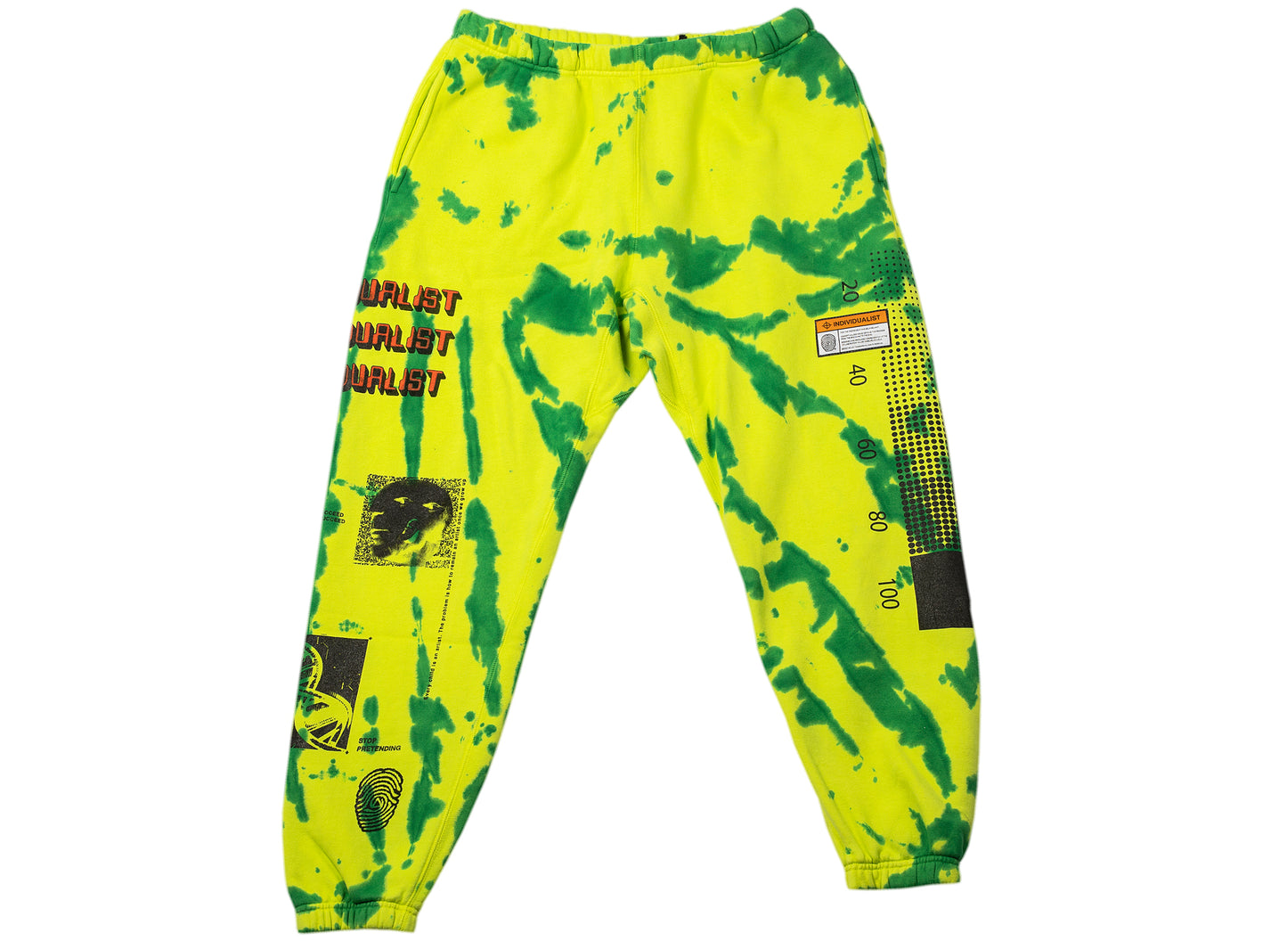 INDVLST Pantalones de Forro Polar Teñidos Anudados