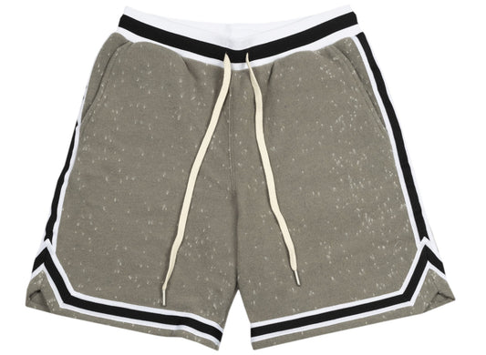 John Elliott Spec Wool Shorts in Moss Grey