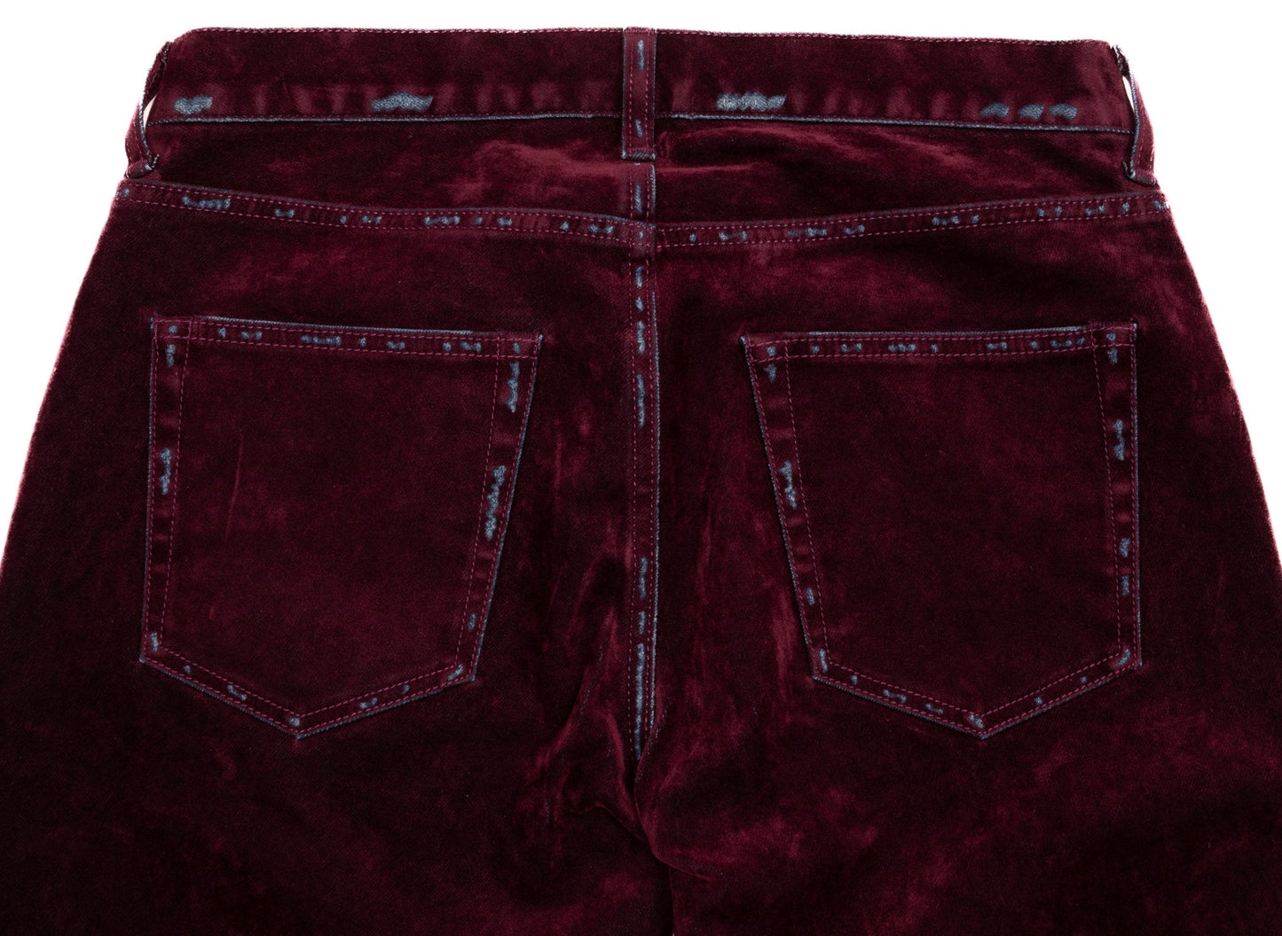 John Elliott The Daze Crush Flock Jeans in Burgundy