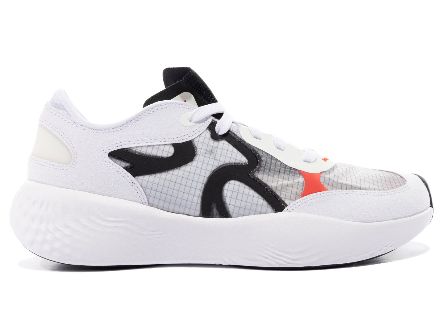 Jordan Delta 3 Low in White / Chile Red / Black