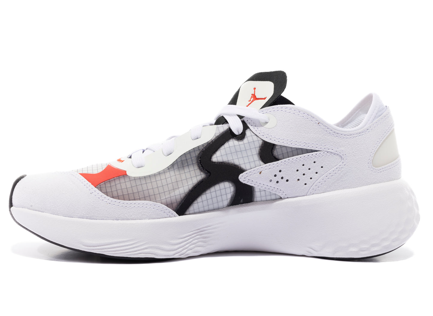 Jordan Delta 3 Low in White / Chile Red / Black