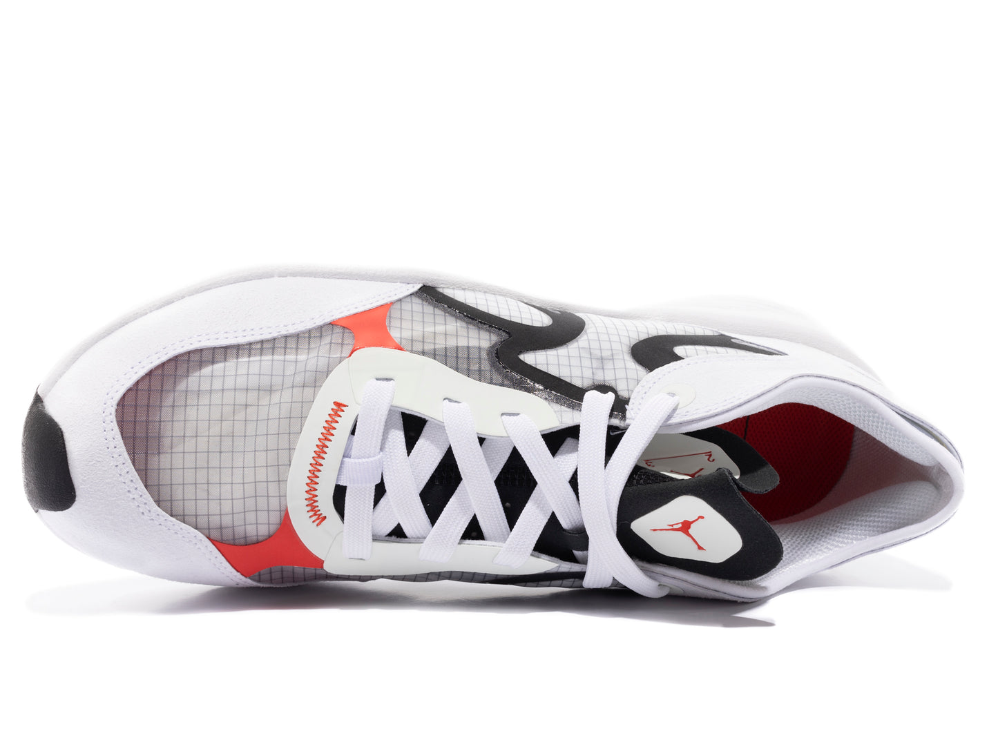 Jordan Delta 3 Low in White / Chile Red / Black