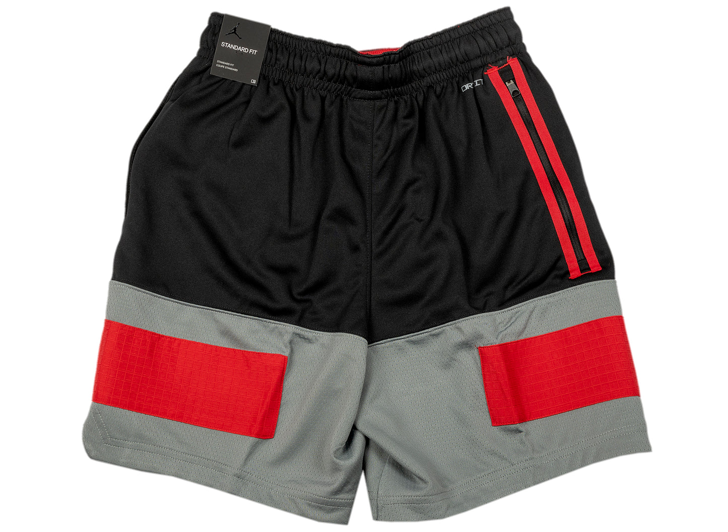 Jordan Dri-Fit Air Statement Shorts in Black / Smoke Grey / Gym Red
