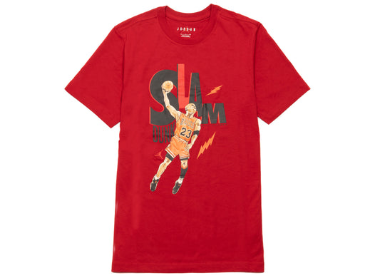 Jordan Game 5 Crew Tee in Gym Red