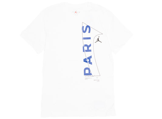 Jordan Paris Saint-Germain Wordmark Tee in White / Game Royal / Black