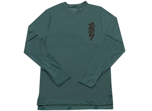 Jordan Zion L/S Shooting Shirt in Dark Teal Green / Black