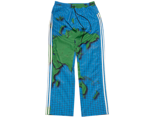 Just Don Polyester Globe Trousers in Green / Blue