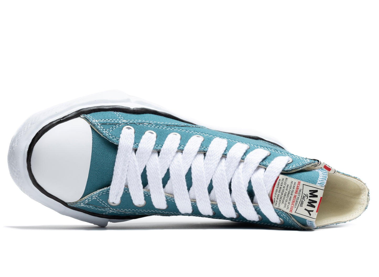 Maison Mihara Yasuhiro High Top Lace Up Sneaker in Blue - view 4