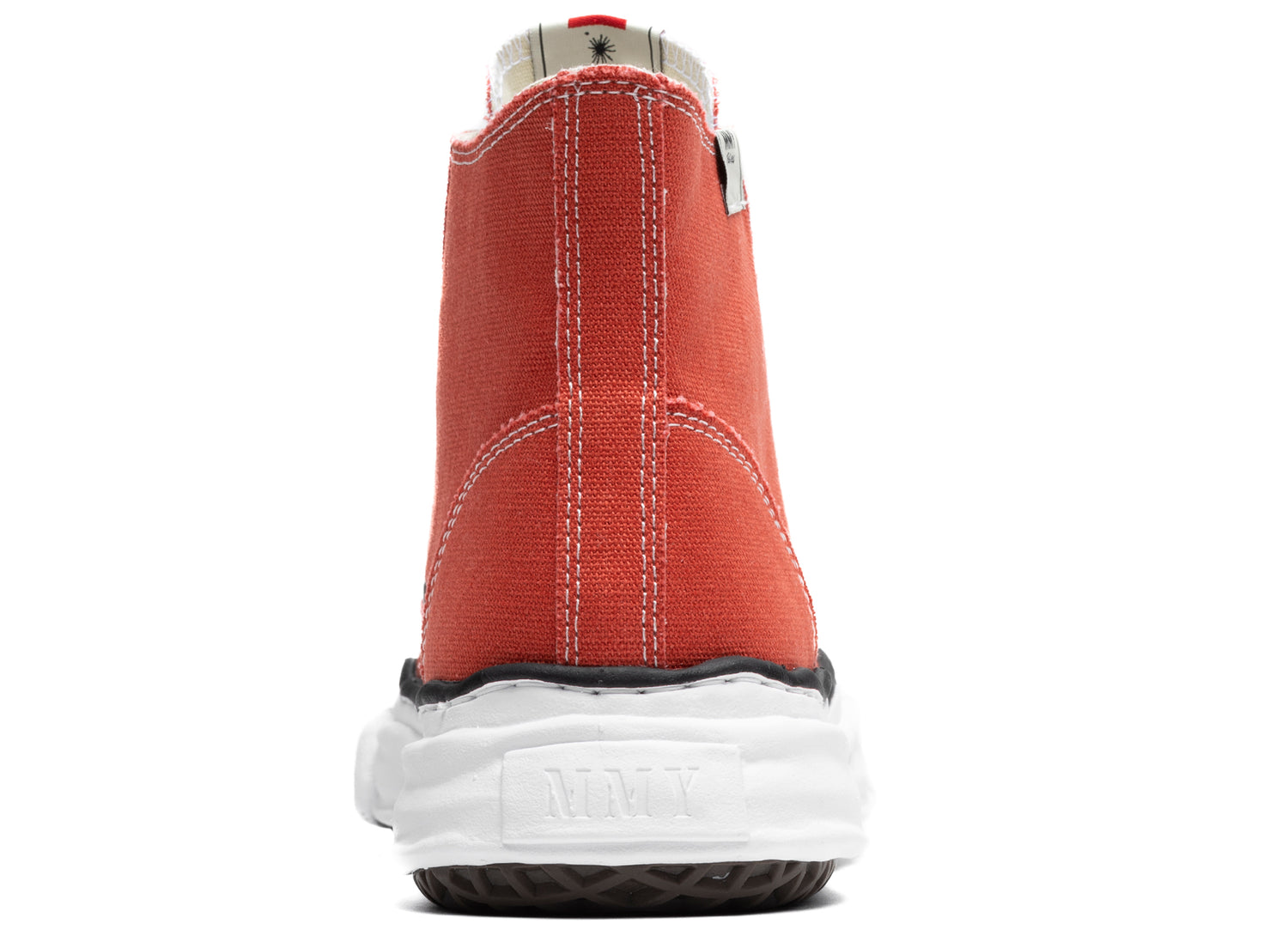 Maison Mihara Yasuhiro High Top Lace Up Sneaker in Orange - view 2