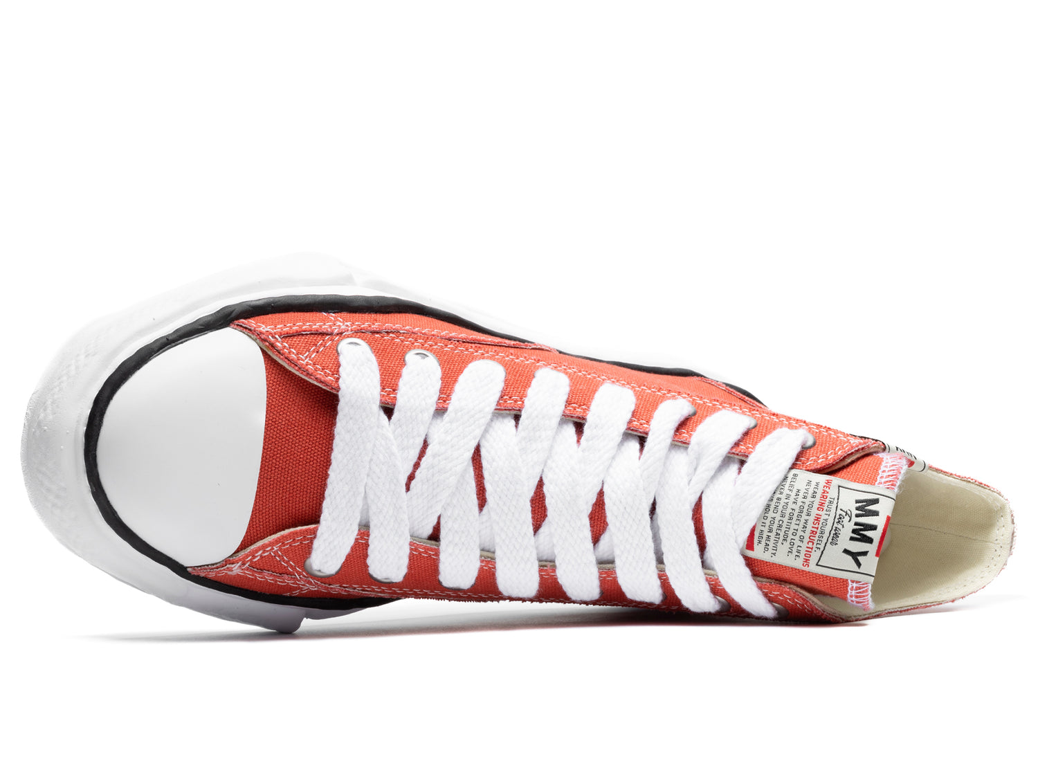 Maison Mihara Yasuhiro High Top Lace Up Sneaker in Orange - view 4