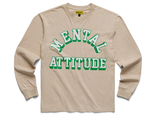Market Mental Attitude L/S Tee in Khaki