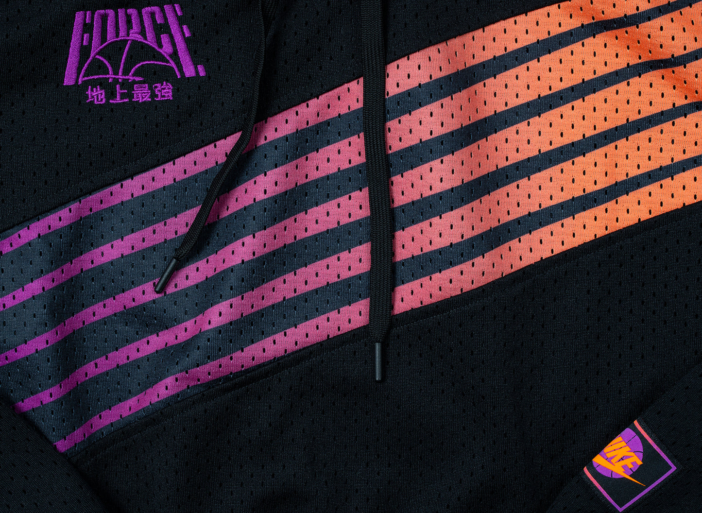 Men's Nike KMA Basketball Hoodie in Black / Vivid Purple