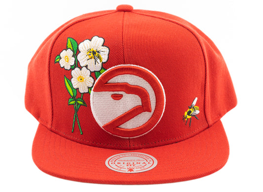 Mitchell & Ness x NBA State Flower Snapback 'Atlanta Hawks' in Red