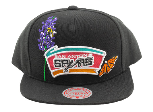 Mitchell & Ness x NBA State Flower Snapback 'San Antonio Spurs' in Black