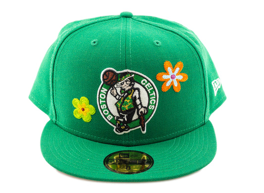 New Era Boston Celtics Floral Fitted Hat in Green