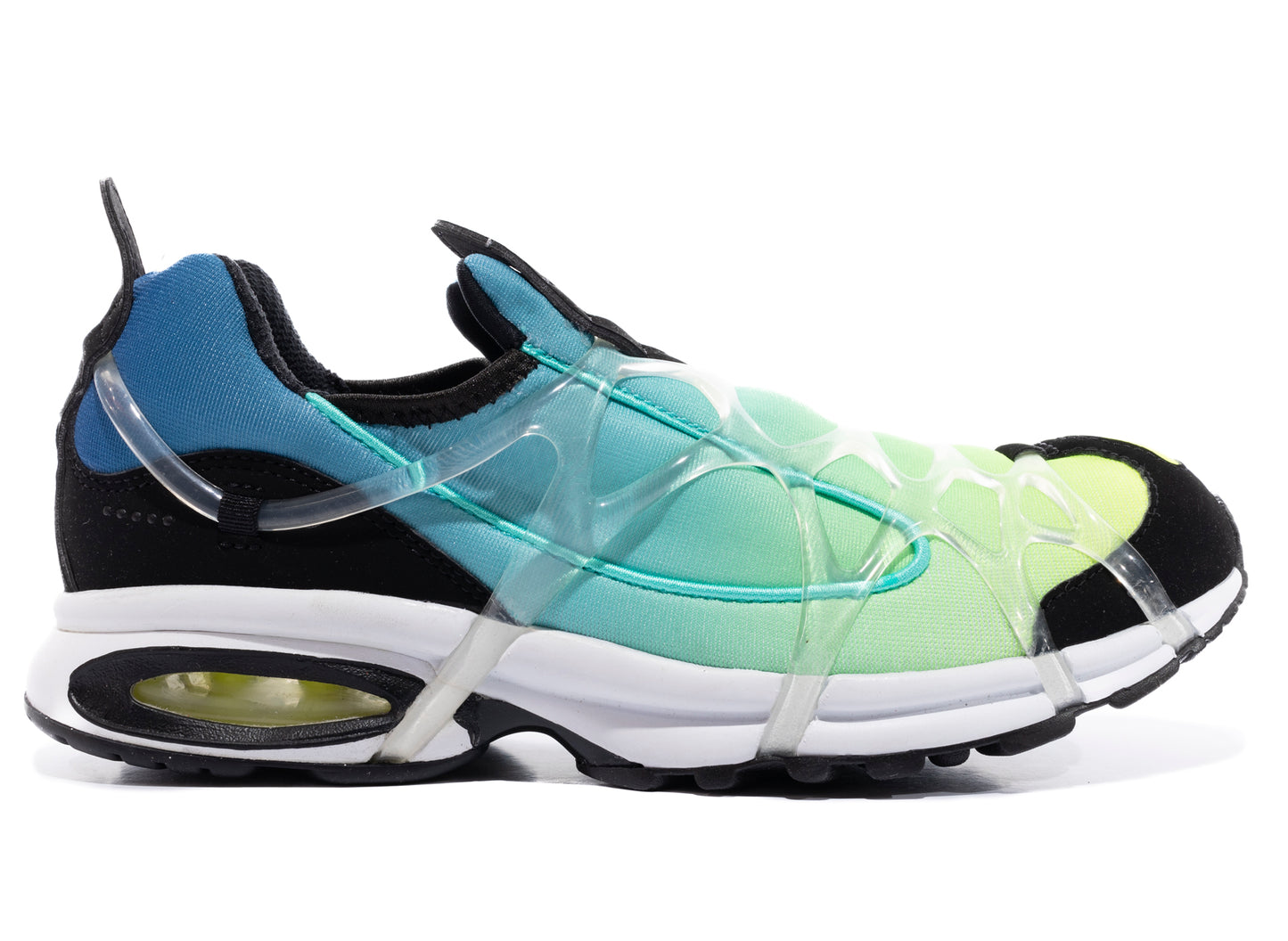 Nike Air Kukini SE in White / Black / Lemon Venom / Aurora Green