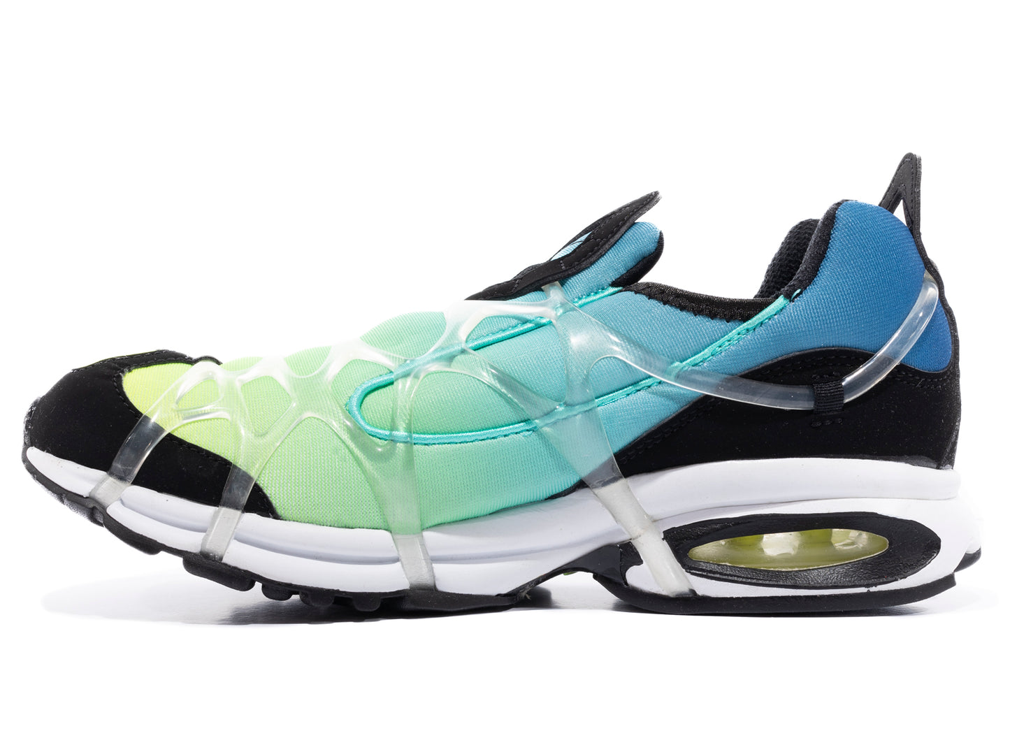 Nike Air Kukini SE in White / Black / Lemon Venom / Aurora Green