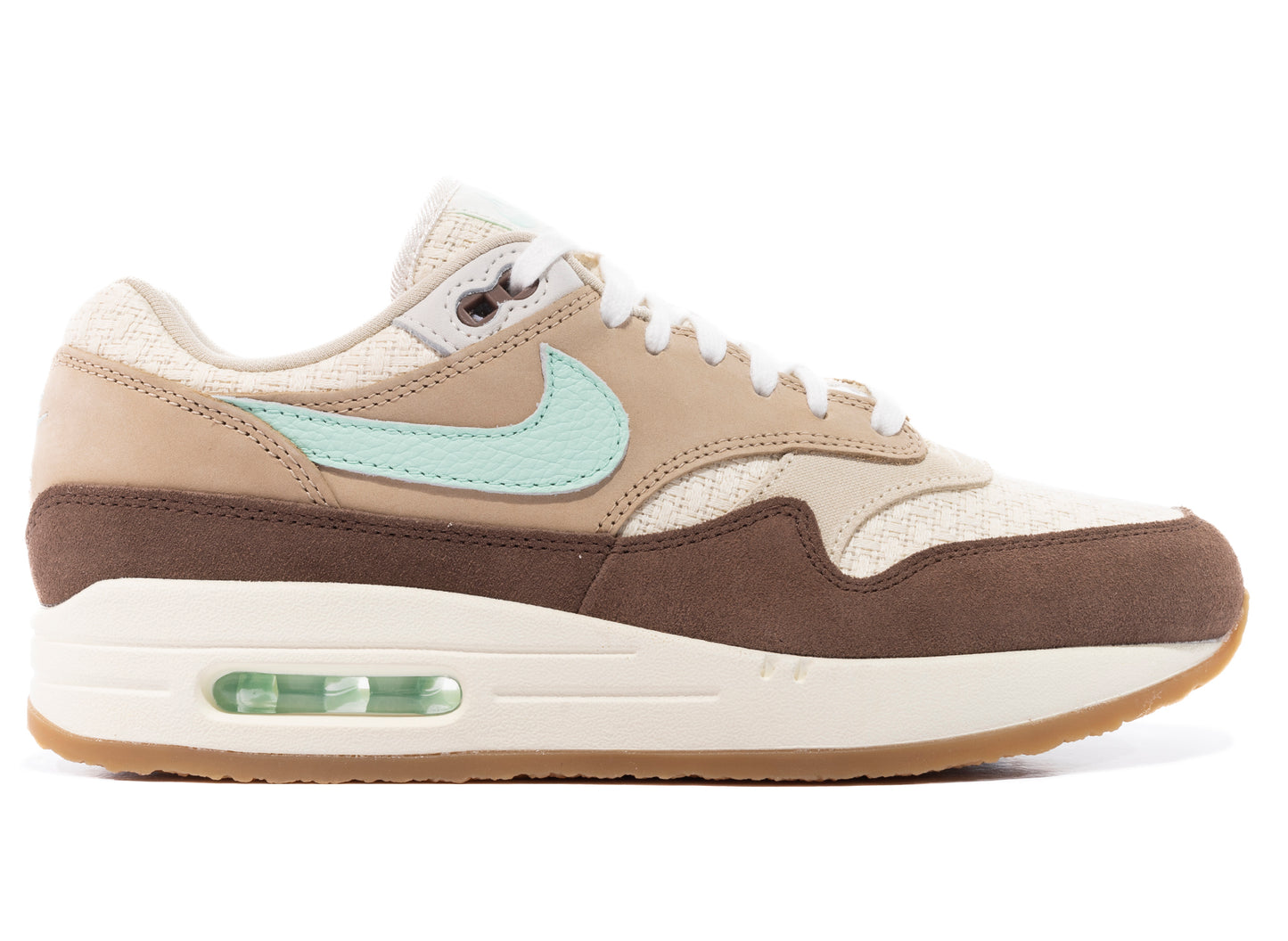 Nike Air Max 1 Premium QS 2 'Crepe' in Medium Brown / Mint Foam / Mushroom / Muslin