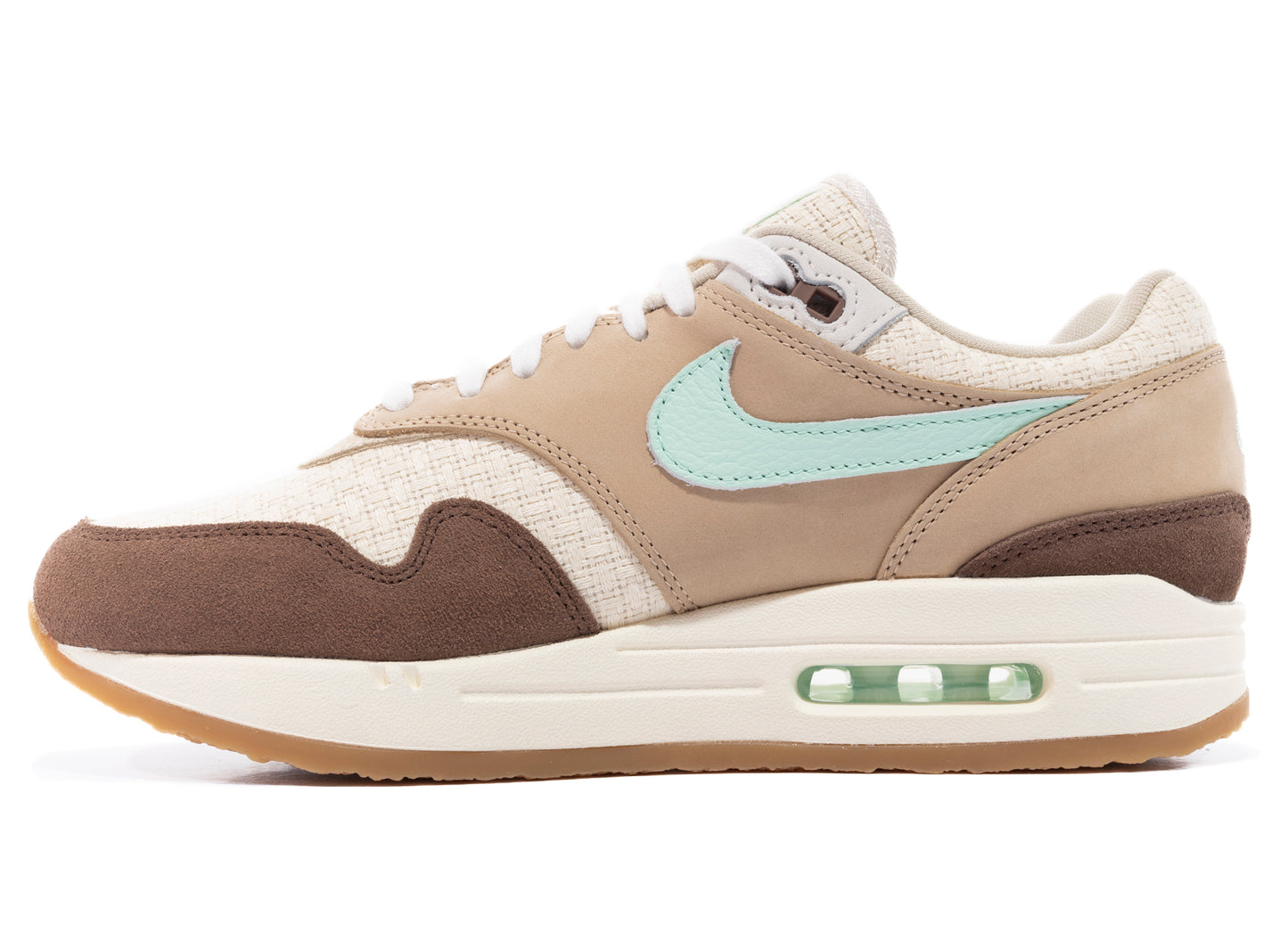 Nike Air Max 1 Premium QS 2 'Crepe' in Medium Brown / Mint Foam / Mushroom / Muslin