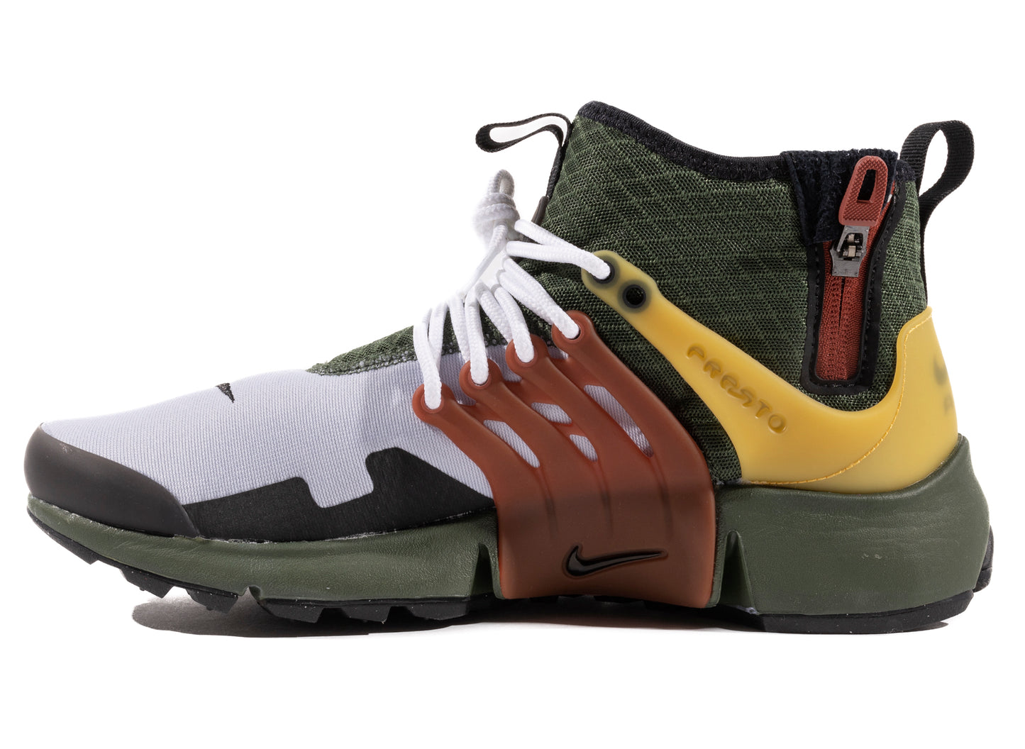 Nike Air Presto Mid Utility in Carbon Green / Black / Ghost / Pollen
