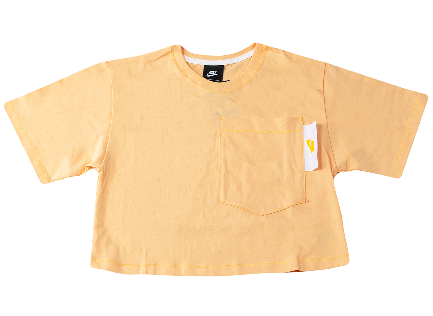 Nike Sportswear Cropped T-Shirt in Orange Chalk / White / Laser Orange