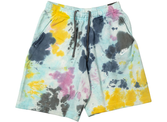 Nike Sportswear FT Dye Shorts in Valerian Blue / Iron Grey / White