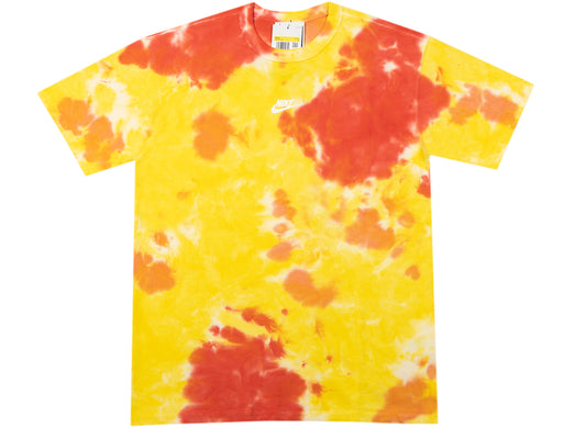 Nike Sportswear Premium Essentials Dyed Tee in White / Yellow Strike / Total Orange / White