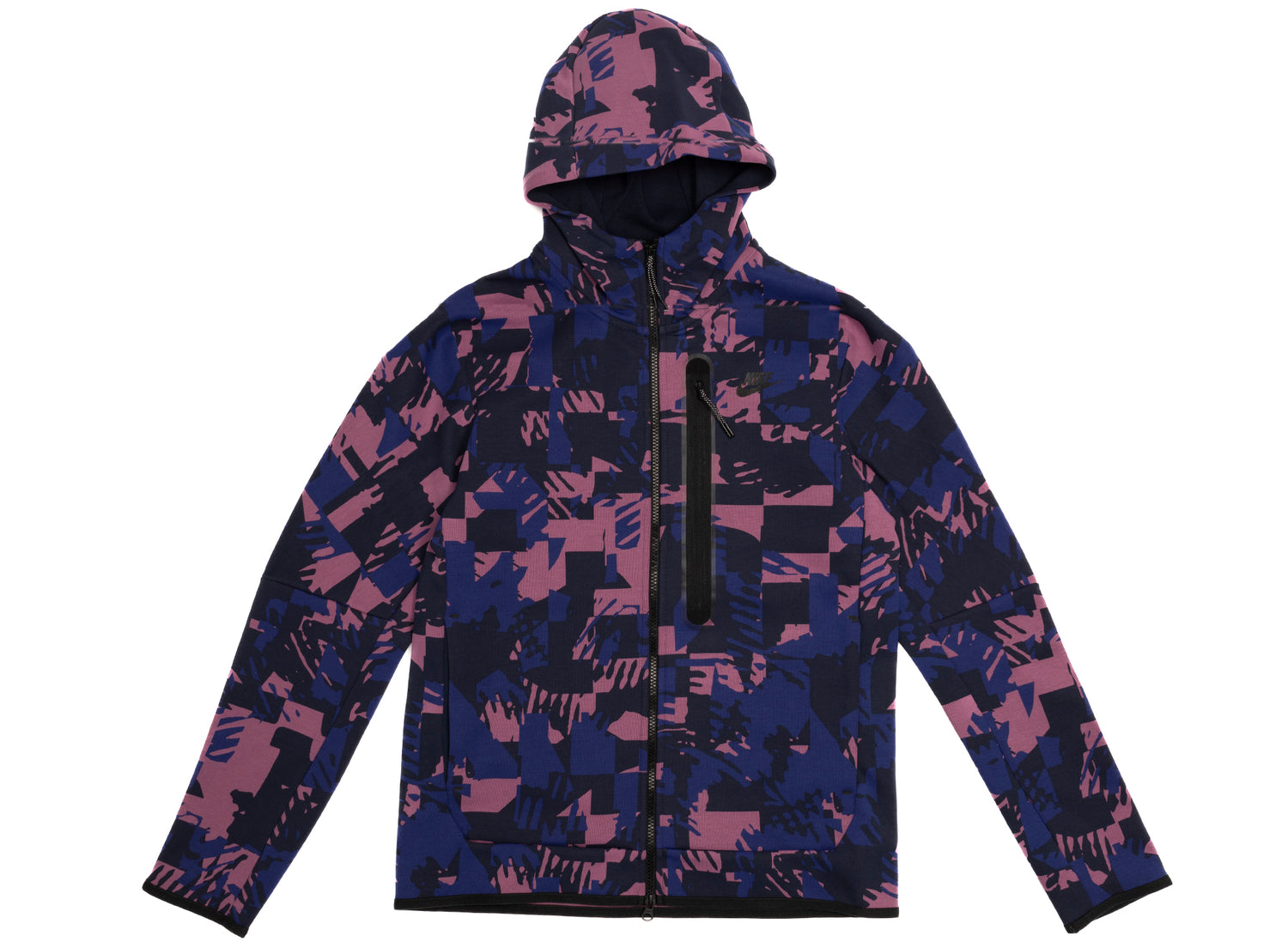 Nike Sportswear Tech Fleece Full Zip Jacket in Light Bordeaux / Obsidian / Black