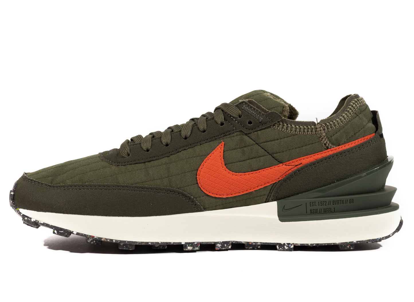 Nike Waffle One Premium in Medium Olive / Team Orange / Sequoia / Black