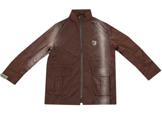 Oakley by Samuel Ross Spray Print Coat in Dark Wine