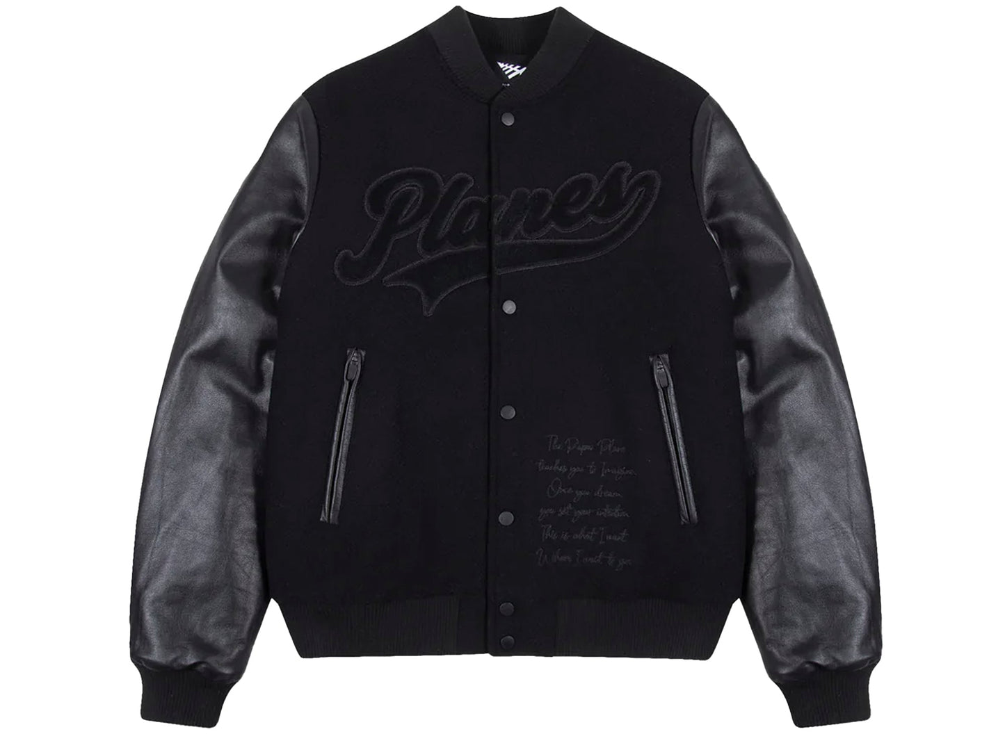 Paper Planes Varsity Jacket Triple Black