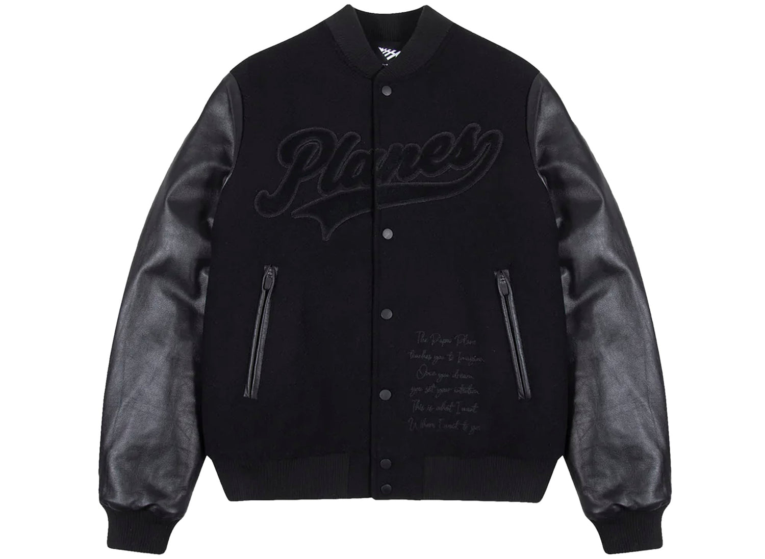 Paper Planes Varsity Jacket Triple Black