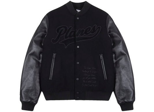 Paper Planes Varsity Jacket Triple Black
