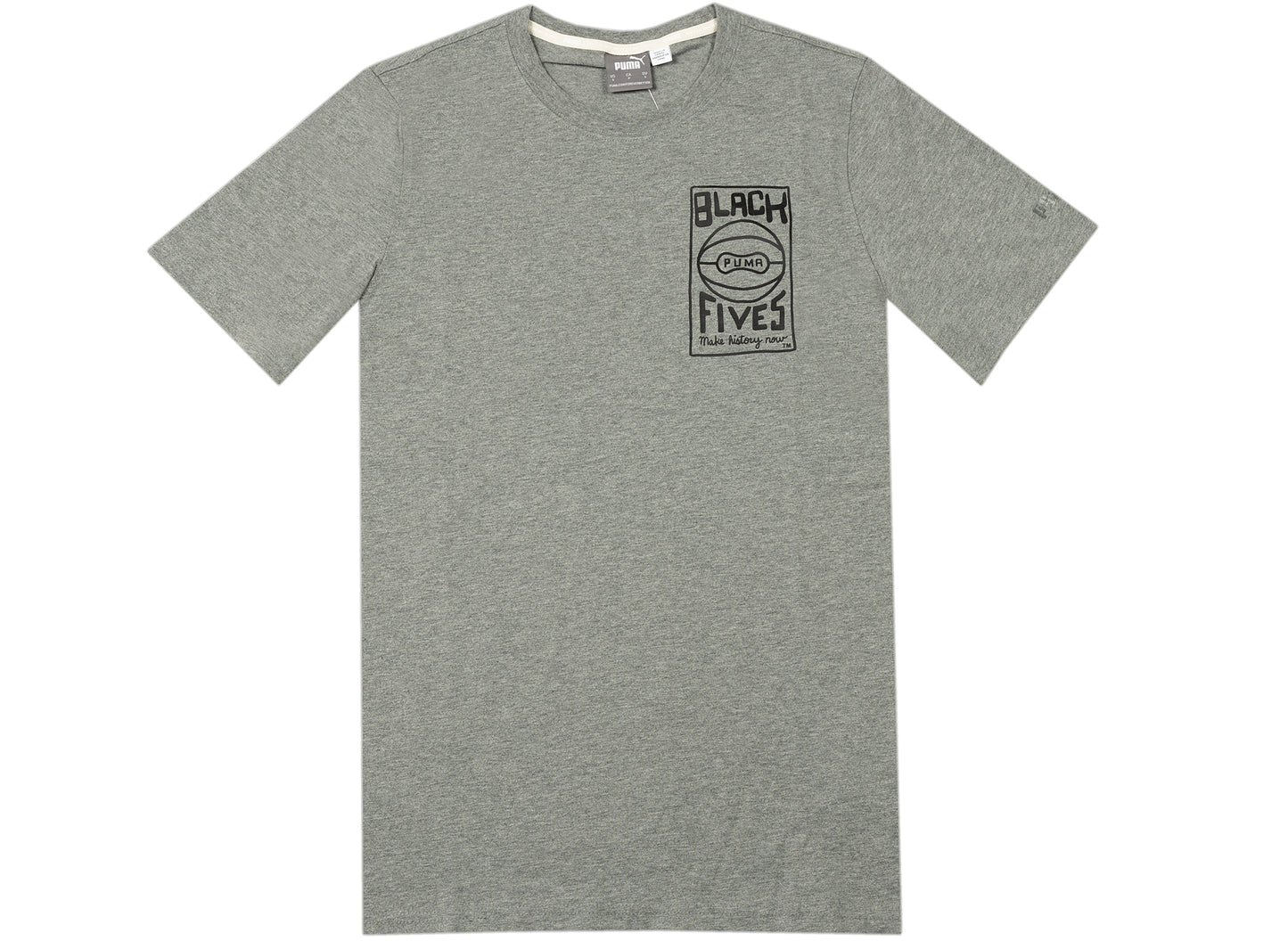 Puma Black Fives Kurzarm-T-Shirt in Grau