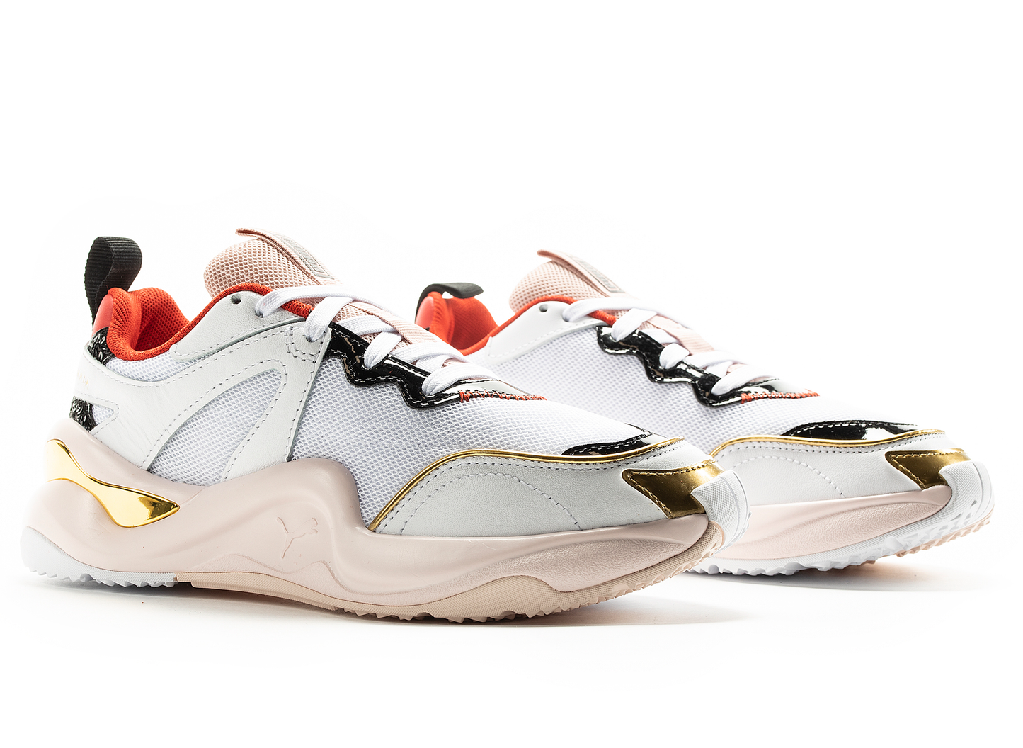 Puma x Charlotte Olympia Rise Women's Sneaker in White / Pink / Gold