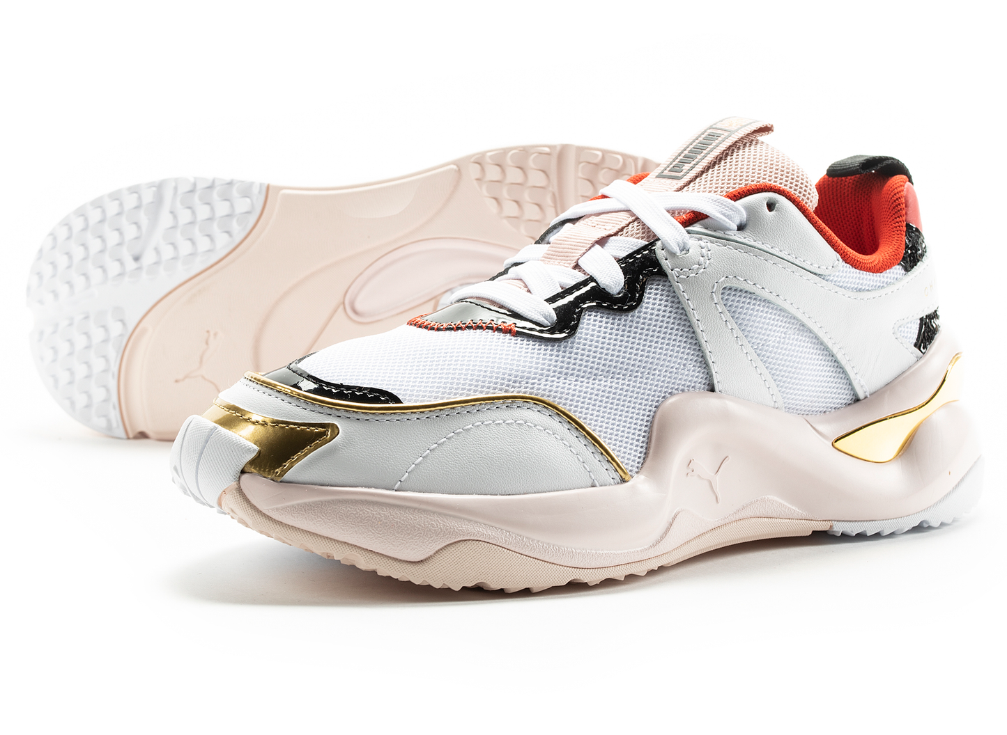 Puma x Charlotte Olympia Rise Women's Sneaker in White / Pink / Gold