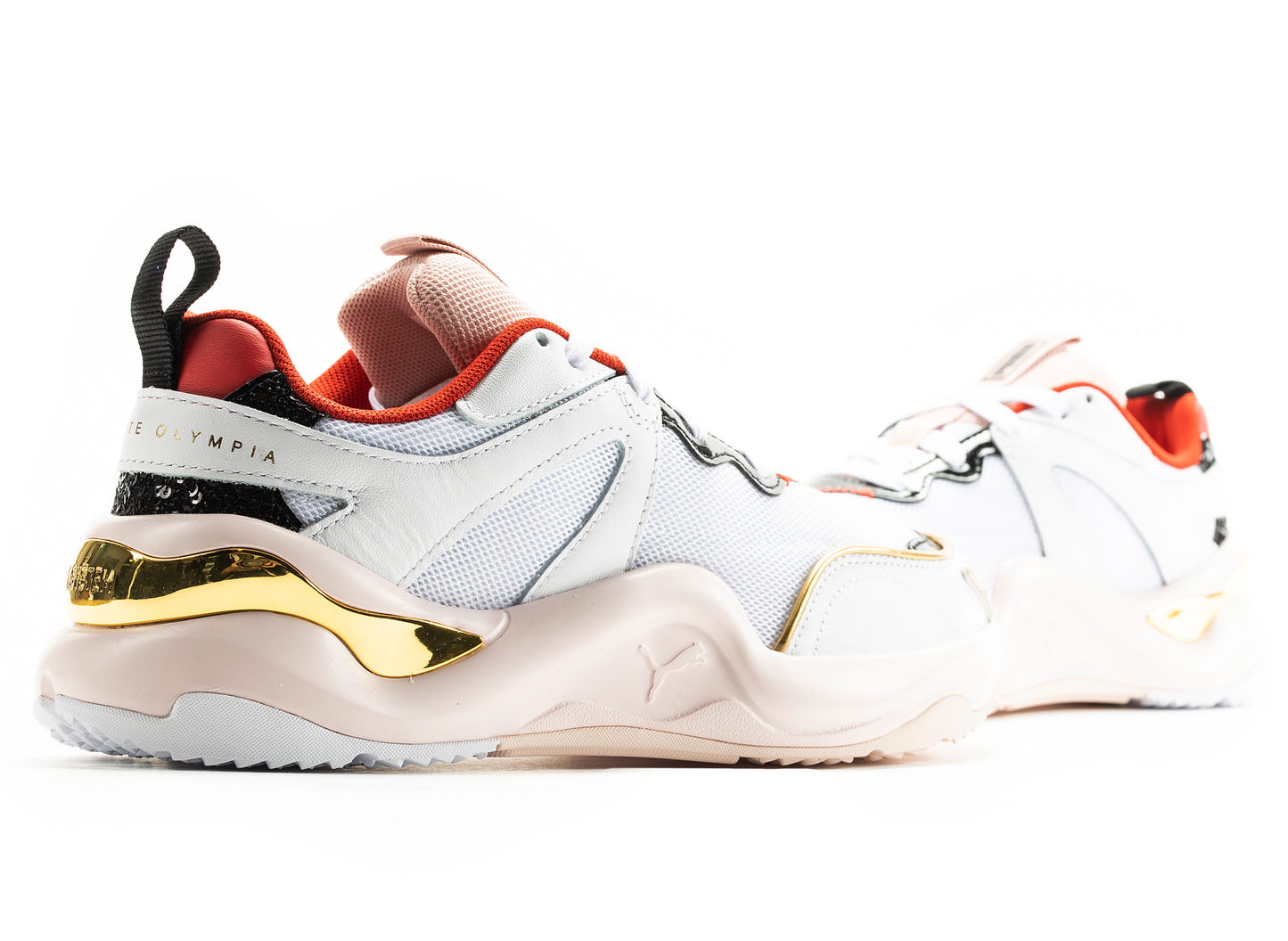 Puma x Charlotte Olympia Rise Women's Sneaker in White / Pink / Gold